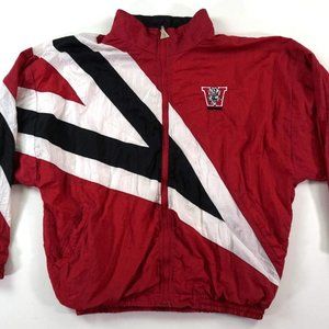 VTG NG Wisconsin Badgers Men's XL Windbreaker Jacket Multi-Color Full Zip Lined